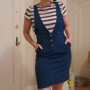 Denim Jumper Dress read description❤